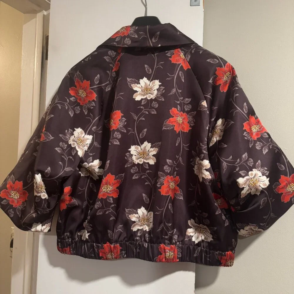 Canvas by Lands' End Size 12 floral kimono like boho jacket/outerwear